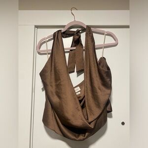 Wilfred Martini Satin Top in Cocoa Bean ☕️🍸